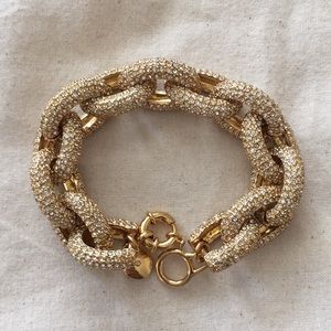 NWOT J Crew Gold Rhinestone Chain Bracelet